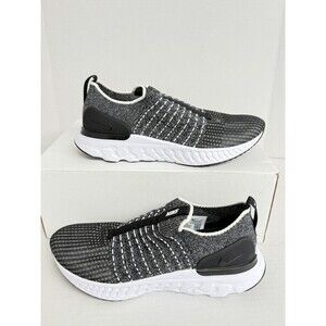 -1370 Nike React Phantom Run FK 2, Black/White-US 10 Womens